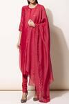 Buy_Ampm_Red Chanderi Kurta Set_at_Aza_Fashions