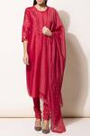 Buy_Ampm_Red Chanderi Kurta Set_Online_at_Aza_Fashions