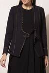 Ampm_Black Embellished Wool Jacket_Online_at_Aza_Fashions