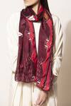 Buy_AMPM_Wine Printed Silk Stole_at_Aza_Fashions