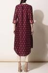 Shop_Ampm_Wine Chanderi Printed Tunic_at_Aza_Fashions