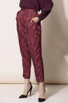 Ampm_Red Printed Pant Set_at_Aza_Fashions