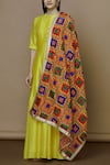 Buy_Samyukta Singhania_Multi Color Crepe Phulkari Dupatta_at_Aza_Fashions