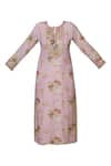 Shop_Gopi Vaid_Pink Linen Georgette Round Floral Print Kurta _Online_at_Aza_Fashions