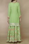 Shop_Gopi Vaid_Green Tussar Georgette Embellished Kurta Sharara Set_at_Aza_Fashions