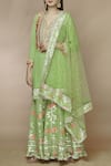 Gopi Vaid_Green Tussar Georgette Embellished Kurta Sharara Set_Online_at_Aza_Fashions