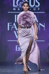 Buy_Amit GT_Purple Satin Draped High Slit Gown  _at_Aza_Fashions