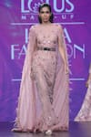 Buy_Amit GT_Pink Tulle Round Embroidered Cape Gown  _at_Aza_Fashions