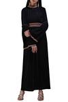 Buy_Ritu Kumar_Black Velvet High Neck Maxi Dress_at_Aza_Fashions