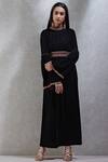 Buy_Ritu Kumar_Black Velvet High Neck Maxi Dress_Online_at_Aza_Fashions