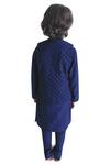 Shop_Tiber Taber_Blue Jacquard Cotton Kurta Bundi Set _at_Aza_Fashions