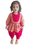 Buy_Tiber Taber_Pink 100% Cotton Angarkha Kurta Set _at_Aza_Fashions