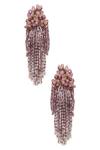 Buy_House Of D"Oro_Purple Stone Bead Tassel Earrings_at_Aza_Fashions