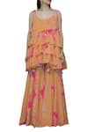 Buy_Akanksha Gajria_Orange Georgette Tie-dye Kurta Sharara Set_Online_at_Aza_Fashions