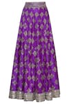 Shop_Akanksha Gajria_Purple Raw Silk Embroidered Lehenga Set_Online_at_Aza_Fashions