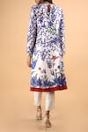 Shop_SAKSHAM & NEHARICKA_Blue Chanderi Round Kurta  _at_Aza_Fashions