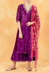 Mandira Wirk_Pink Chanderi Printed Dupatta_Online_at_Aza_Fashions