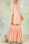 Shop_Mandira Wirk_Peach Cotton Sharara Pants _Online_at_Aza_Fashions