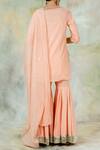 Mandira Wirk_Peach Cotton Sharara Pants _Online_at_Aza_Fashions