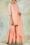 Buy_Mandira Wirk_Peach Cotton Sharara Pants _Online_at_Aza_Fashions