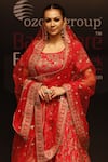 Rahul Singh_Red Net, Chanderi Silk Round Embroidered Bridal Lehenga Set _Online_at_Aza_Fashions