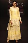 Buy_Rahul Singh_Yellow Georgette Round Embroidered Kurta Sharara Set _at_Aza_Fashions