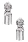 Shop_Masaba_Silver Plated Metal Carved Earrings_at_Aza_Fashions