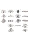Shop_Masaba_Silver Plated Metal Carved Rings Set_at_Aza_Fashions