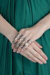 Buy_Masaba_Silver Plated Metal Carved Rings Set_at_Aza_Fashions