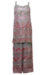 Buy_Abhi Singh_Grey Georgette Square Neck Embroidered Kurta Palazzo Set  _Online_at_Aza_Fashions