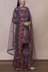 Buy_Abhi Singh_Purple Georgette Embroidered Kurta Sharara Set_at_Aza_Fashions
