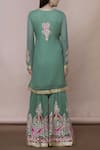 Shop Abhi Singh Green Georgette Round Embroidered Kurta Sharara Set at Aza Fashions Shop_Abhi Singh_Green Georgette Round Embroidered Kurta Sharara Set _at_Aza_Fashions