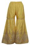 Shop Abhi Singh Yellow Silk Mandarin Collar Embroidered Kurta Sharara Set Online at Aza Fashions Shop_Abhi Singh_Yellow Silk Mandarin Collar Embroidered Kurta Sharara Set _Online_at_Aza_Fashions