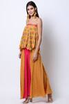 Buy_Nikasha_Yellow Printed Top Pant Set _Online_at_Aza_Fashions