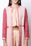 Shop_Nikasha_Beige Round Printed Jacket Dhoti Pant Set_Online_at_Aza_Fashions