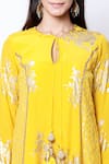 Buy_Nikasha_Gold Round Printed Kurta Set _Online_at_Aza_Fashions