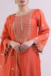 Surendri Orange Chanderi Round Kurta Palazzo Set at Aza Fashions Surendri_Orange Chanderi Round Kurta Palazzo Set_at_Aza_Fashions