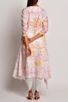 Shop_Swati Vijaivargie_Pink Chanderi Round Kurta With Dhoti Pant _at_Aza_Fashions