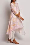 Swati Vijaivargie_Pink Chanderi Round Kurta With Dhoti Pant _Online_at_Aza_Fashions