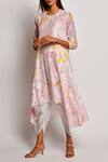 Shop_Swati Vijaivargie_Pink Chanderi Round Kurta With Dhoti Pant _Online_at_Aza_Fashions