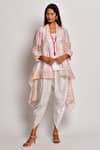 Buy_Swati Vijaivargie_Pink Chanderi Jacket With Dhoti Pant Set _Online_at_Aza_Fashions