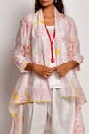 Swati Vijaivargie_Pink Chanderi Jacket With Dhoti Pant Set _at_Aza_Fashions