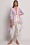 Buy_Swati Vijaivargie_Purple Chanderi Jacket With Dhoti Pant Set_Online_at_Aza_Fashions