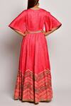 Shop_Swati Vijaivargie_Red Linen Satin Round Printed Anarkali Set _at_Aza_Fashions