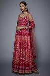 Buy_RI.Ritu Kumar_Red Tussar Georgette Printed Anarkali Set_Online_at_Aza_Fashions