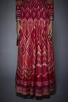 Shop_RI.Ritu Kumar_Red Tussar Georgette Printed Anarkali Set_Online_at_Aza_Fashions