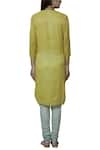 Shop_Nini Mishra_Yellow Tissue Round Embroidered Kurta _at_Aza_Fashions