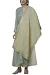 Shop_Nini Mishra_Beige Tissue Embroidered Dupatta _at_Aza_Fashions