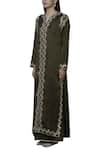 Buy_Nini Mishra_Gold Tissue Round Embroidered Long Kurta _Online_at_Aza_Fashions