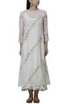 Buy_Nini Mishra_White Cotton Silk Round Embroidered Long Kurta _Online_at_Aza_Fashions